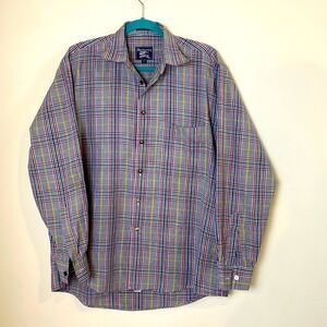 Burberry Dress Shirt Plaid Button Down Long Sleeve Size Medium